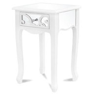 Skrinka stolík komoda drevená biela glamour