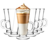 Szklanki Caffe Latte GLASMARK 6szt do kawy latte na stópce 250ml