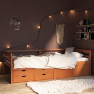 Rama łóżka z szufladami i szafką miodowa sosna 90x200 cm