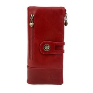 Dámska peňaženka veľká červená RFID ochrana kožená