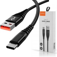 KABEL USB C | KABEL USB - USB TYP C | CZARNY SZYBKIE ŁADOWANIE | TRASNSFER