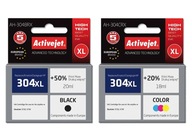 Atrament ActiveJet 304XL pre HP čierna (black), trojfarebná, sada