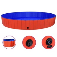 Skladací bazén pre psa červený 300x40 cm PVC