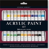 Zestaw Farby Akryl 24 Kolory Akrylowe WYDAJNE 12ml Idealne dla Artysty