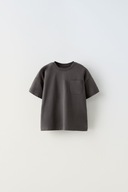 Zara NH8 znq sivé klasické tričko s okrúhlym výstrihom vrecko 116