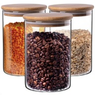 ÉLELMISZER TARTÁLYOK ÜVEG KONYHAI TÉSZTA TÉGELYEK FEDÉLLEL1,04L 3 db