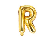 Balon foliowy, metalizowany - złoty, litera R 35cm