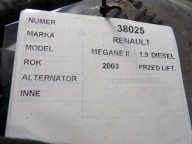 Renault Megane II alternator 1,9D 746097 Valeo