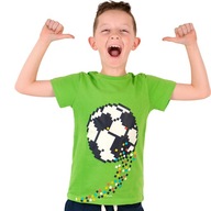 T-shirt chłopięcy Koszulka dziecięca Bawełna zielony 140 Podaj piłkę ! Endo
