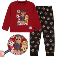 Labková patrola Chlapčenské červeno-čierne pyžamo s dlhými rukávmi 116 cm