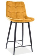 Polohoker, barová stolička Chic H-2 velvet horčica