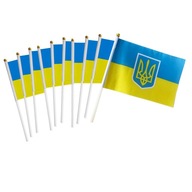 Ukrajina vlajka ukrajinská ručná malá Mini palica vlajky