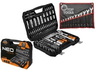 NEO TOOLS Sada nástrčných kľúčov 110 prvkov 1/2' 1/4' + KĽÚČE 6-22