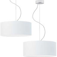 Lampa wisząca żyrandol zwis 40cm abażur do salonu biała