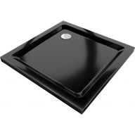 Mexen Flat štvorcová sprchová vanička slim 100 x 100 cm, čierna, sifon
