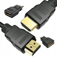 Kabel HDMI 2.0 UHD 4K 1.5m + ADAPTERY micro mini