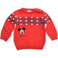 F&F sweterek chłopięcy MYSZKA MICKEY czerwony 62