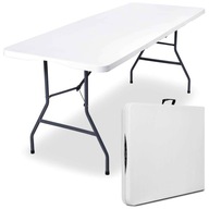 Cateringový stôl BALI skladací do kufríka 180 cm biely