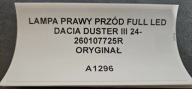 Licht rechts vorne FULL LED DACIA DUSTER III 24- Original 260107725R