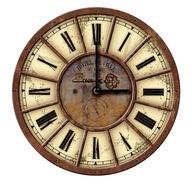 Veľké drevené nástenné hodiny VINTAGE RETRO do spálne v kuchyni 50x50