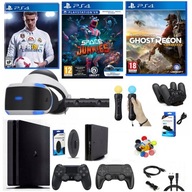 KONSOLA PS4 SLIM | 2 PADY | ZESTAW VR GOGLE KAMERA MOVE| GRY AKCESORIA