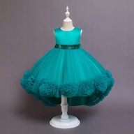 Elegancka sukienka wizytowa kwiaty 3D druhna 0S1