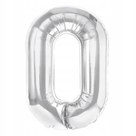Balon foliowy w kształcie cyfry 0 srebrny 100cm