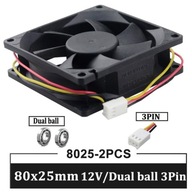 2pcs 80mm DC 12V Computer Cooler Fan Desktop C Fan