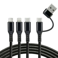 KÁBEL OPLETENÝ USB KÁBEL 3V1 - USB TYP-C