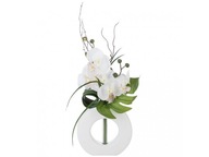 Umelá orchidea v bielej farbe, biela kvetináč, 44 x 36 x 16 cm