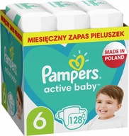 PLIENKY PAMPERS ACTIVE BABY R.6 128 KS ZÁSOBA