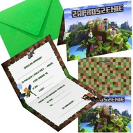 ZAPROSZENIE MINECRAFT CREEPER ZAPROSZANIA URODZINOWE 20x15cm + KOPERTA