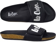 LEE COOPER FLIP FLOPS BUTY KORKOWE KLAPKI BASENOWE PLAŻOWE CZARNE NA RZEP