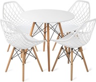 Stół 80cm+ 4 krzesła Skandynawskie