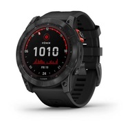 Zegarek sportowy Garmin Fenix 7X Solar czarny z czarnym paskiem