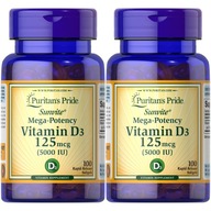 Puritan's Pride Vitamín D3 5000 2x 100 kapsúl