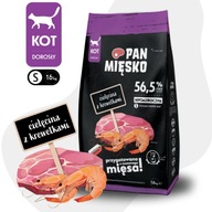Pan Mięsko Karma sucha dla kota CIELĘCINA z KREWETKAMI Małe chrupki S 1,6kg