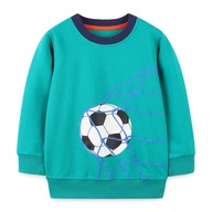 Detský sveter s potlačou futbalovej lopty 7B1