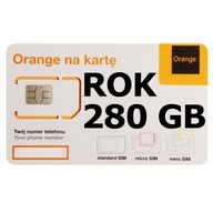 Starter Internet Mobilny na kartę Orange Free 280 GB ROK karta sim 4G LTE