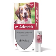 Advantix Spot On L Pies 10-25 kg, na pchły i kleszcze dla psów, 4 pipetki