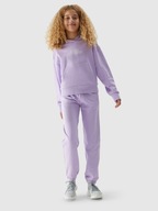 4F Dievčenské jogger nohavice fialové so sťahovaním 158
