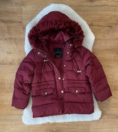 Zara 122 r. 7 kurtka puchowa bordowa parka na zimę