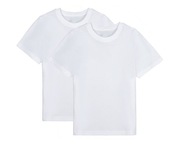 T-shirt dziecięcy, koszulka basic biała, 2 sztuki, BAWEŁNA 110/116