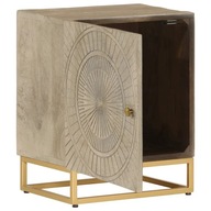 vidaXL Nočný stolík, 40x30x50 cm, masívne mangovníkové drevo a železo