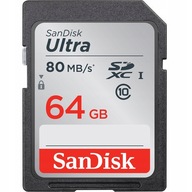SANDISK 64GB SD SDXC Class 10 ULTRA +80MB/s UHS-1