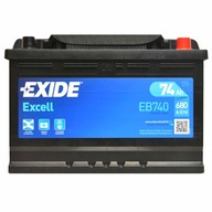 EXIDE EB740 EXCELL 74Ah 680A P+ EB 740