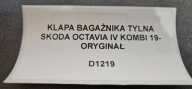 trunk door boot rear SKODA OCTAVIA IV KOMBI 19- original
