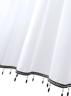 Hotová záclona woal s ozdobnou páskou s čiernymi korálkami 300x120 cm