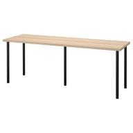 IKEA LAGKAPTEN ADILS Písací stôl dub moridlový biely čierny 200x60 cm