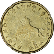 Słowenia, 20 Euro Cent, 2007, EF(40-45), Mosiądz,